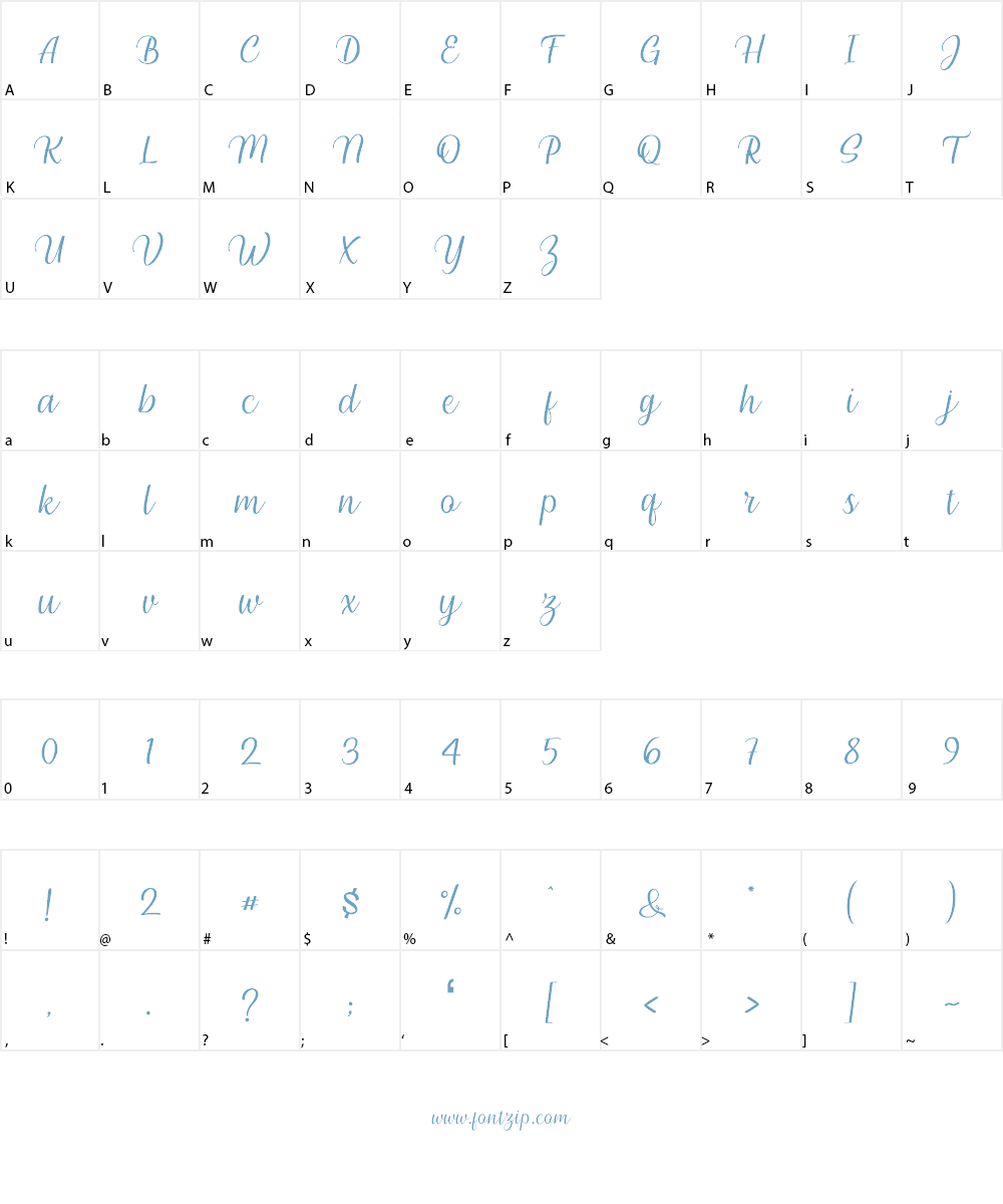 Millenial Script Font Character